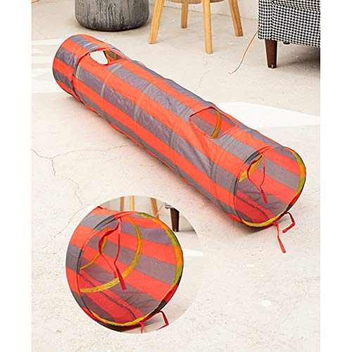 Tfwadmx Bunny Tunnel, Rabbit Tunnels and Tubes, Collapsible Hideaway Small Animal Activity Toys with 3 Grass Ball for Chinchillas Ferrets Guinea Pigs Gerbils Hamsters Rats, Size - 51 x 10 in