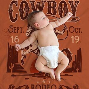 Mugod Cowboy Throw Blanket Rodeo Poster with a Cowboy Sitting on a Rearing Horse in Retro Style Decorative Soft Warm Cozy Flannel Plush Throws Blankets for Baby Toddler Dog Cat 30 X 40 Inch