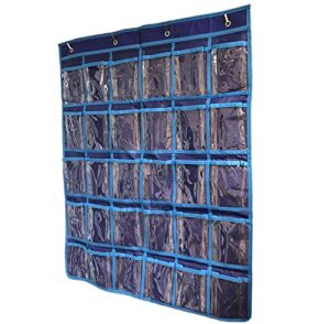 tfd supplies - 30 pocket hanging wall and door organizer for jewelry, small electronics, and earbuds