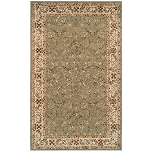 SUPERIOR Rochdale Classic Oriental-Style Indoor Area Rug with Jute Backing, 4' x 6', Green