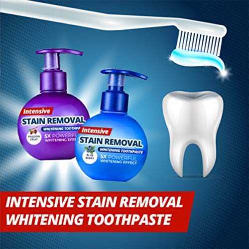 Baking Soda Whitening Toothpaste,Intensive Stain Remover Whitening Toothpaste Strengthening Stain Removal Gel Toothpaste Whitening Removal Gel Fluoride-Free Press Toothpaste (Blueberry)…