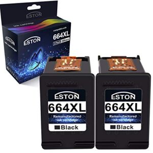 eston 2pack remanufactured for hp 664xl 664 xl black ink cartridges for deskjet ink advantage 1115 2136 3636 3836