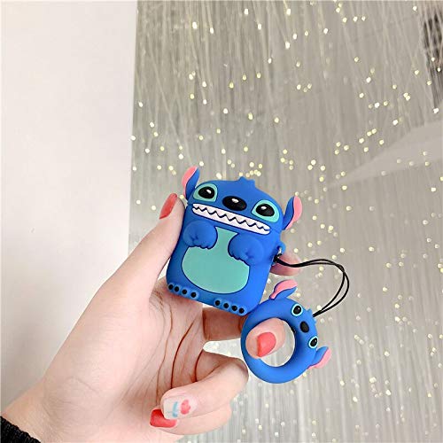 Cocomii 3D AirPods Case - 3D Cartoon - Slim - Lightweight - Matte - Keychain Ring 3D Cartoon Characters Cartoon - Luxury Aesthetic Headphone Case Cover Compatible with Apple AirPods (Stitch)