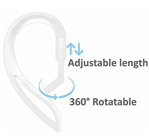 ALXCD Ear Hook Ear Tips Compatible with Airpod, 2 Pairs Over-Ear Soft TPU Ear Hook & 2 Pairs in-Ear Silicone Ear Tips in 1 Set [Anti Slip][Anti Lost], Fit for Airpod Headphone 1+1+2S, White