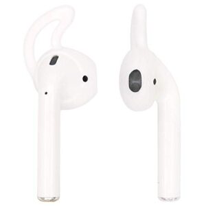 ALXCD Ear Hook Ear Tips Compatible with Airpod, 2 Pairs Over-Ear Soft TPU Ear Hook & 2 Pairs in-Ear Silicone Ear Tips in 1 Set [Anti Slip][Anti Lost], Fit for Airpod Headphone 1+1+2S, White