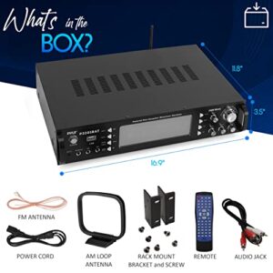 Wireless Bluetooth Home Stereo Amplifier - Hybrid Multi-Channel 3000 Watt Power Amplifier Home Audio Receiver System w/AM/FM Radio, MP3/USB,AUX,RCA Karaoke Mic in - Rack Mount, Remote - P3301BAT