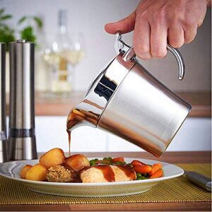 stainless steel double insulated gravy boat with hinged lid (16 oz / 450ml)