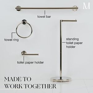 MARMOLUX ACC - Chrome Toilet Paper Holder | Open Arm 4.7 Inches Toilet Tissue Hanger | Bathroom Toilet Paper Holder Wall Mount in Stainless Steel Polished Chrome