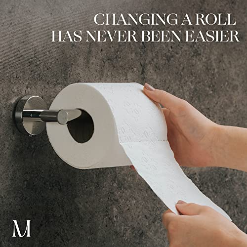 MARMOLUX ACC - Chrome Toilet Paper Holder | Open Arm 4.7 Inches Toilet Tissue Hanger | Bathroom Toilet Paper Holder Wall Mount in Stainless Steel Polished Chrome