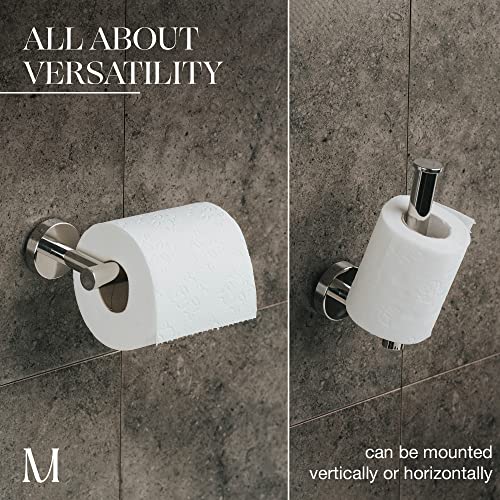 MARMOLUX ACC - Chrome Toilet Paper Holder | Open Arm 4.7 Inches Toilet Tissue Hanger | Bathroom Toilet Paper Holder Wall Mount in Stainless Steel Polished Chrome