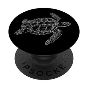 white turtle on black background popsockets popgrip: swappable grip for phones & tablets