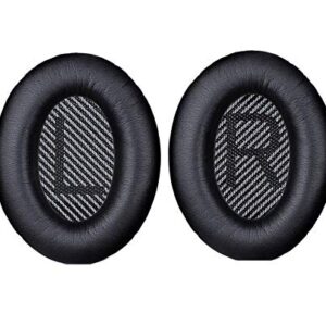 JEUOCOU Headphone Earpad Ear Pads Replacement Cushion Cover for Bose QuietComfort 35 (QC35) and Quiet Comfort 35 II (QC35 II) Over-Ear Headphones (Black)