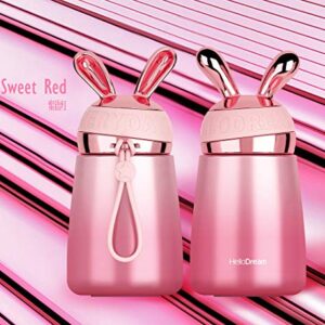 AINAAN Double Stainless Steel Vacuum Girl Thermos Coffee Cup Durable Leakproof BPA Free Travel Office School （Pink