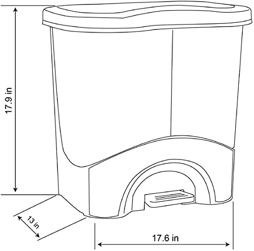 Mintra Home Trash Bins - (17.5inW x 17.5inH x 13inD) - Double Bin - Green/Blue - Recycle, Trash, Can, Bin, Garbage, Plastic, Wastebasket, Adjustable, Removable, Home, Office, Durable