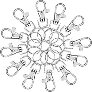SANNIX 60pcs Key Chain Clip Hooks Swivel Clasps Lanyard Snap Hooks with Split Key Rings