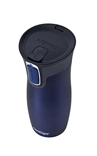 Contigo West Loop Autoseal Travel Mug, Stainless Steel Thermal Mug, Vacuum Flask, Leakproof Tumbler, Coffee Mug with BPA Easy-Clean Lid, 470 ml, Monaco