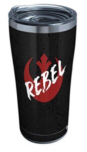 tervis triple walled star wars insulated tumbler cup keeps drinks cold & hot, 20oz - stainless steel, rebels