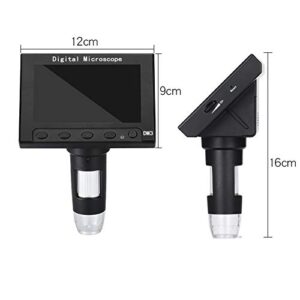 Vilihy LCD Digital Microscope, 4.3 inch 50X-1000X Magnification Zoom HD 1080P 5 Megapixels Compound 2000 mAh Battery USB Microscope 8 Adjustable LED Light Video Camera Microscope