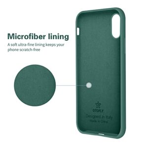 OTOFLY iPhone X Case,Ultra Slim Fit iPhone Xs Case Liquid Silicone iPhone 10 Case with Full Body Protection Anti-Scratch Shockproof Bumper,Soft Microfiber Lining 5.8 inch, (Pine Green)