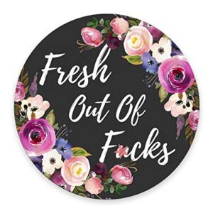 smooffly fresh out of f cks round mouse pad,funny circular mousepad,mousepads,desk accessory,cute circular mouse pads size 7.9 x 7.9 x 0.12 inch