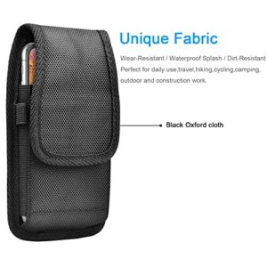 Tiflook Belt Holster for Moto G Stylus G Pure G Power G Play G Fast G7 G6 E E6 Z4 Z3 One 5G Ace Edge Plus Nylon Phone Pouch Belt Holder Carrying Case with Belt Clip Loop Card Slots, Black