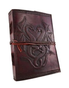 embossed leather dual dragons 120 leaf journal