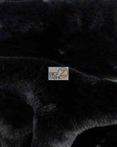 beaver shag faux fur fabric sold by the yard diy coats costumes scarfs rugs accessories fashion (black)