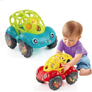 shuohu baby newborn rattle and roll car bell ring shaking catch ball rattle toy green