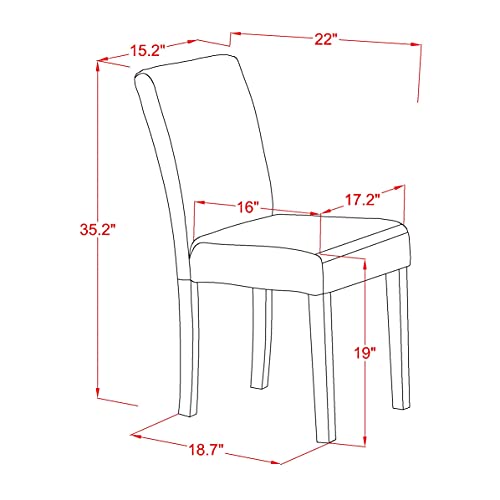 East West Furniture BOAB5-LWH-02 Dining Room Table Set, 5