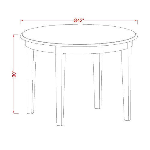 East West Furniture BOAB5-LWH-02 Dining Room Table Set, 5