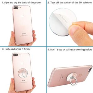 4-Pack Phone Ring Holder 360 Rotation Finger Stand Grip Kickstand for Smartphones and Tablets (Pink Marble)