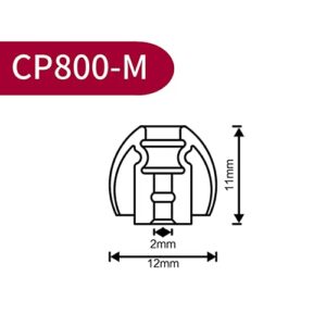 SpinFit Special Pack CP800+CP240 (Medium) - Patented Silicone Eartips for Replacement (2 Pairs) (3.5mm Nozzle Dia.)