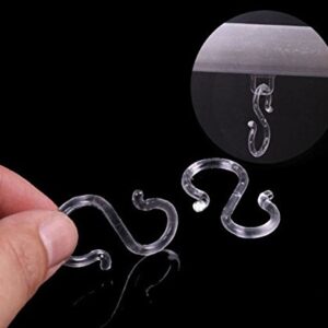 zison 50PCS 1.7Inch Clear Plastic Punch Bowl Cup S Hooks Hangers