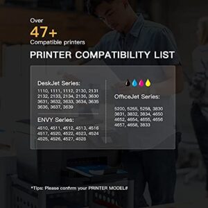 E-ZInk (TM) Remanufactured Ink Cartridge Replacement for HP 63XL 63 XL to use with Officejet 3830 5255 4650 3833 Envy 4520 Deskjet 1112 3637 3630 3634 Printer (1 Black, 1 Tri-Color)