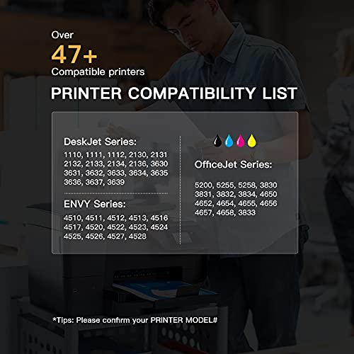 E-ZInk (TM) Remanufactured Ink Cartridge Replacement for HP 63XL 63 XL to use with Officejet 3830 5255 4650 3833 Envy 4520 Deskjet 1112 3637 3630 3634 Printer (1 Black, 1 Tri-Color)