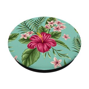 Rose Floral Hibiscus Flower Hawaii Jungle Exotic Tropical PopSockets PopGrip: Swappable Grip for Phones & Tablets