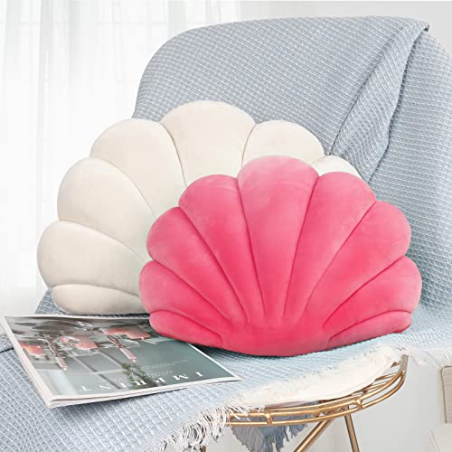 Yi-gog Sea Princess Seashell Decorative Pillow,1 Velvet Throw Pillowcases Sea Ocean Theme Seashell Conch Decorative Pillowslip Home Office Decor Seash