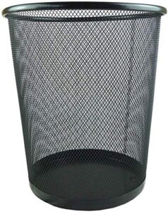 whopperindia small trash can round mesh waste basket for bathroom, bedroom, office and more, wastebasket for narrow spaces, 4 gallon capacity