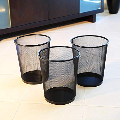 WhopperIndia Small Trash Can Round Mesh Waste Basket for Bathroom, Bedroom, Office and More, Wastebasket for Narrow Spaces, 4 Gallon Capacity
