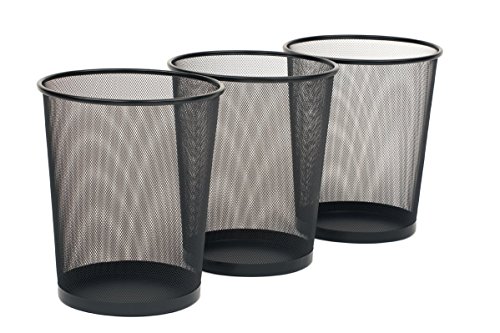 WhopperIndia Small Trash Can Round Mesh Waste Basket for Bathroom, Bedroom, Office and More, Wastebasket for Narrow Spaces, 4 Gallon Capacity