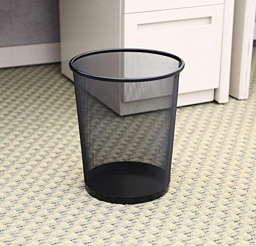 WhopperIndia Small Trash Can Round Mesh Waste Basket for Bathroom, Bedroom, Office and More, Wastebasket for Narrow Spaces, 4 Gallon Capacity