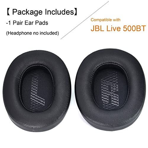 Live 500 BT Earpads – defean Ear Cushion Replacement Cover Foam Ear Pads Compatible with JBL Live 500BT Wireless Over-Ear Headphones，Ear Pads with Softer Leather, Noise Isolation Foam (Black)