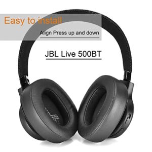 Live 500 BT Earpads – defean Ear Cushion Replacement Cover Foam Ear Pads Compatible with JBL Live 500BT Wireless Over-Ear Headphones，Ear Pads with Softer Leather, Noise Isolation Foam (Black)