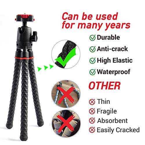 Phone Tripod LINKCOOL 360 Degree Rotation Flexible Tripod Travel Octopus Tripod for iPhone/Smartphone/Ipad/DSLR/Sports Action Camera, with Bluetooth Wireless Remote Shutter