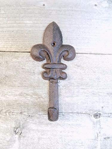 MIDWEST CRAFT HOUSE 5 Coat Hooks Fleur DE LIS French Entry Way Dog Leash Towel Bath Bathroom Kitchen