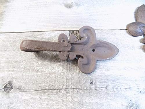 MIDWEST CRAFT HOUSE 5 Coat Hooks Fleur DE LIS French Entry Way Dog Leash Towel Bath Bathroom Kitchen