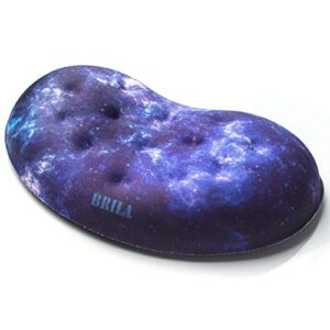 brila ergonomic memory foam mouse wrist rest support pad cushion for computer, laptop, office work, pc gaming - massage holes design - wrist pain relieve (nebula galaxy space)