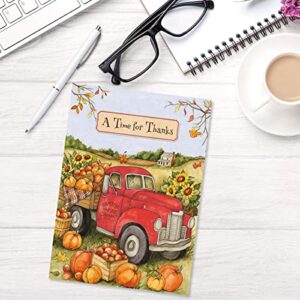 Current Thanksgiving Trucking Greeting Cards Set - Themed Holiday Card Variety Value Pack, Set of 8 Large 5 x 7-Inch Cards, Assortment of 4 Unique Designs, Envelopes Included