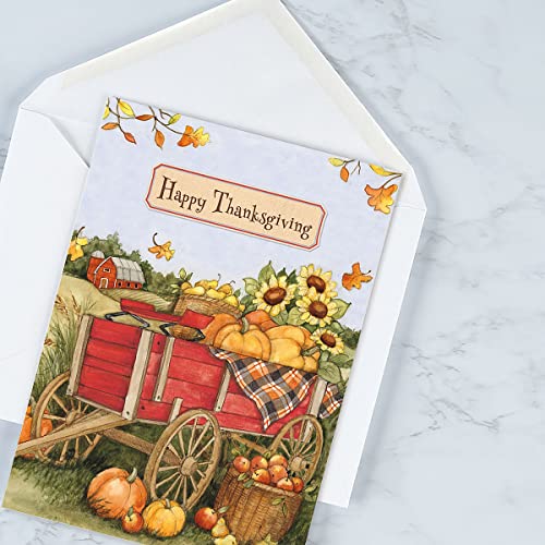 Current Thanksgiving Trucking Greeting Cards Set - Themed Holiday Card Variety Value Pack, Set of 8 Large 5 x 7-Inch Cards, Assortment of 4 Unique Designs, Envelopes Included