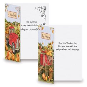 Current Thanksgiving Trucking Greeting Cards Set - Themed Holiday Card Variety Value Pack, Set of 8 Large 5 x 7-Inch Cards, Assortment of 4 Unique Designs, Envelopes Included